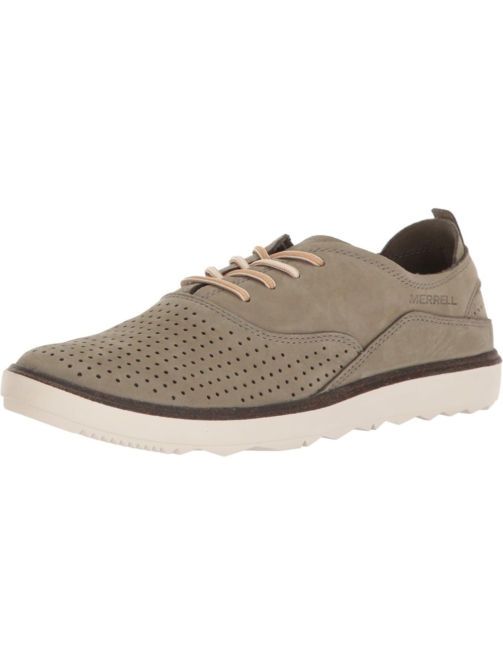 Merrell Women's Around Town Move Olive Green Perforated Lace-Up Flats. - Picture 4 of 8